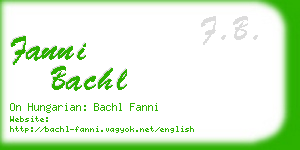 fanni bachl business card